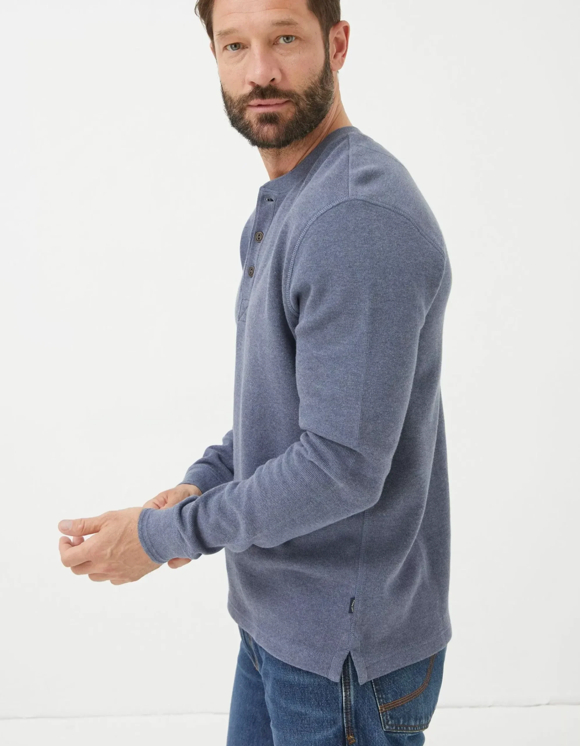 Long Sleeve Ribbed Henley