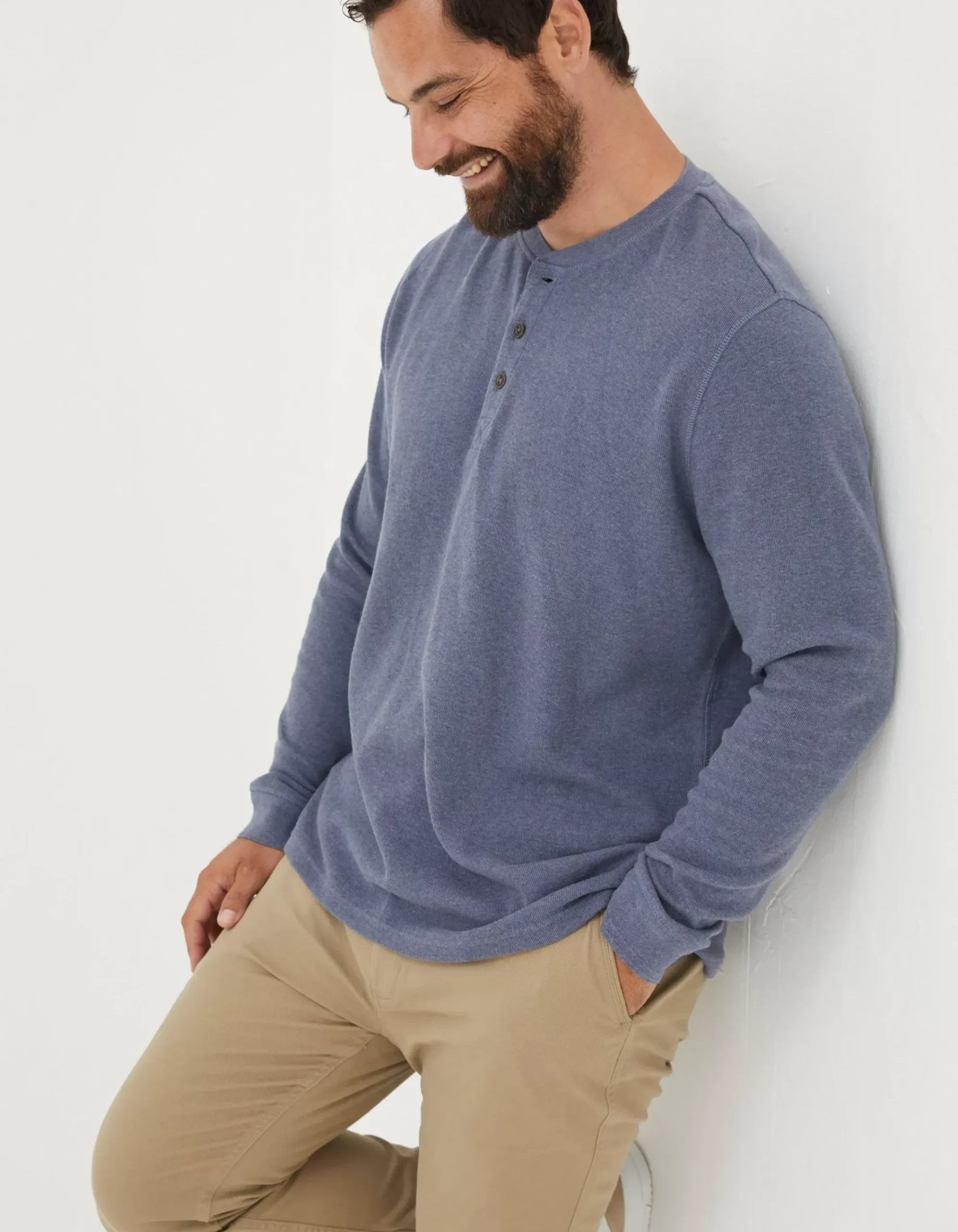 Long Sleeve Ribbed Henley