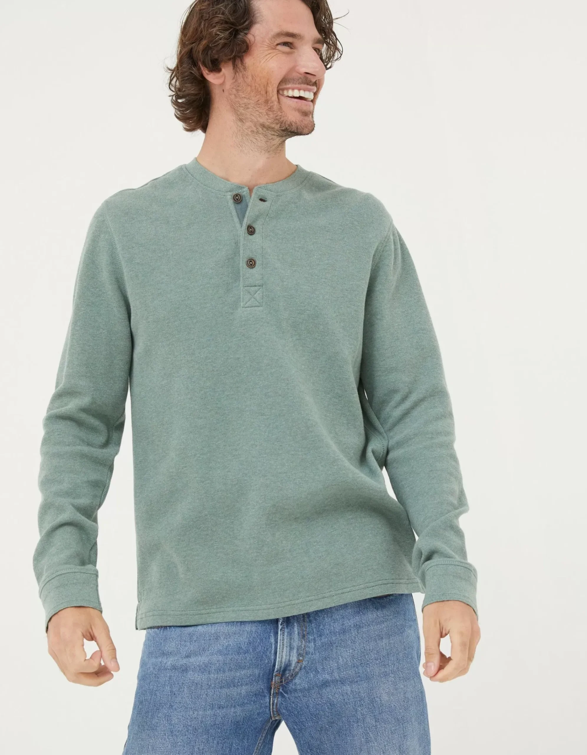 Long Sleeve Ribbed Henley