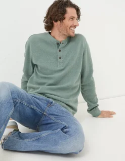 Long Sleeve Ribbed Henley