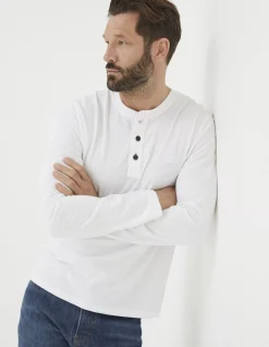 Long Sleeve Slub Henley T Shirt