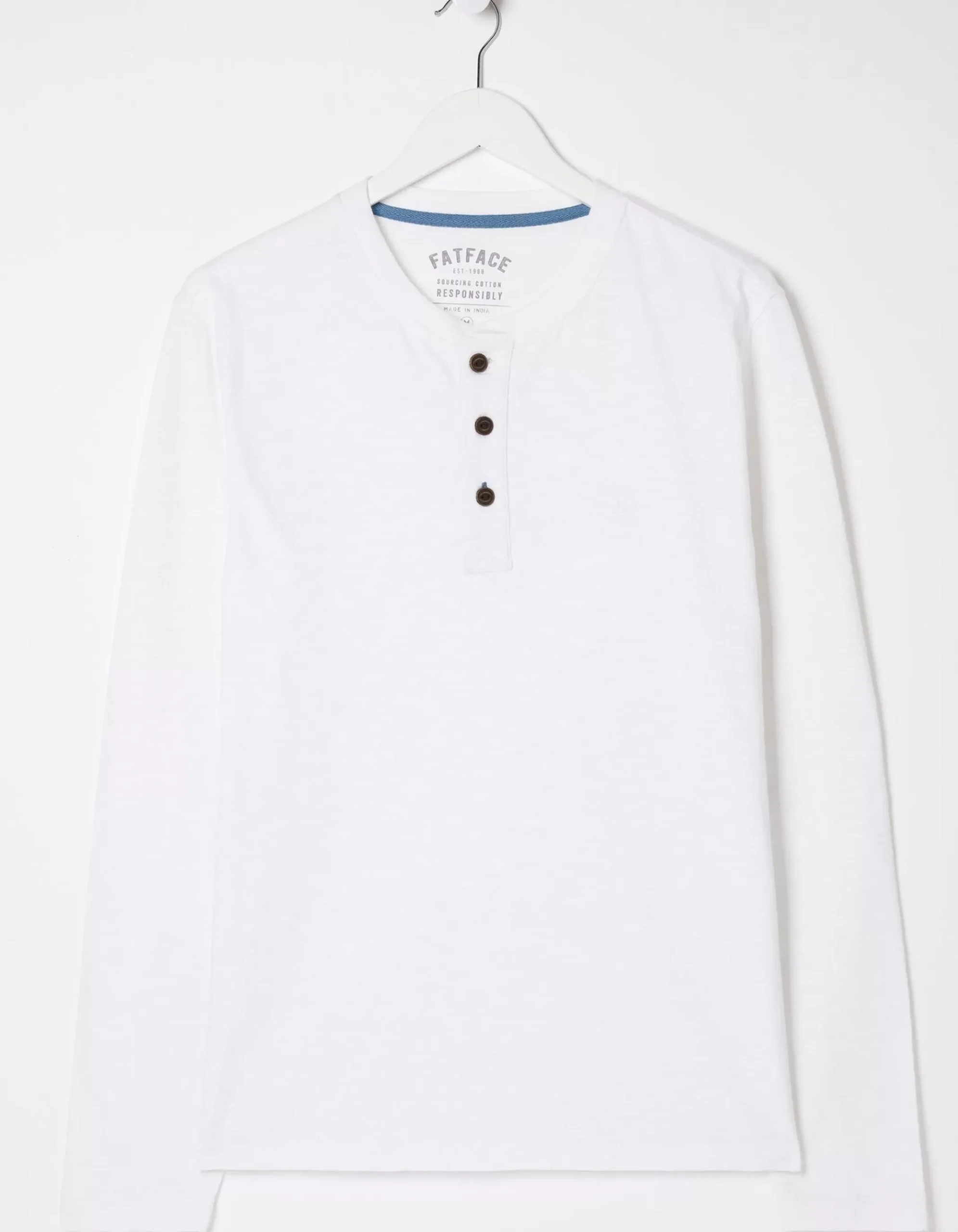 Long Sleeve Slub Henley T Shirt