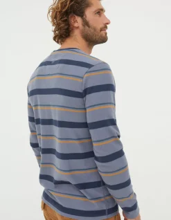 Long Sleeve Stripe Pocket Crew