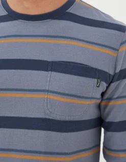 Long Sleeve Stripe Pocket Crew