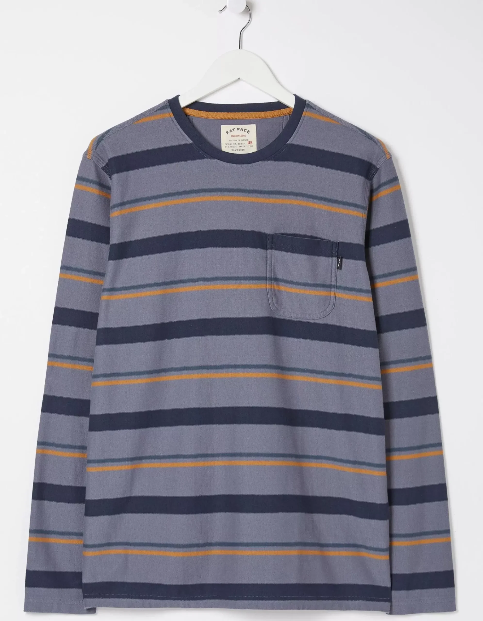 Long Sleeve Stripe Pocket Crew