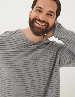 Long Sleeve Stripe Pocket T-Shirt