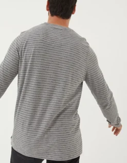 Long Sleeve Stripe Pocket T-Shirt