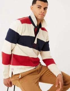 Long Sleeve Stripe Rugby Sweat