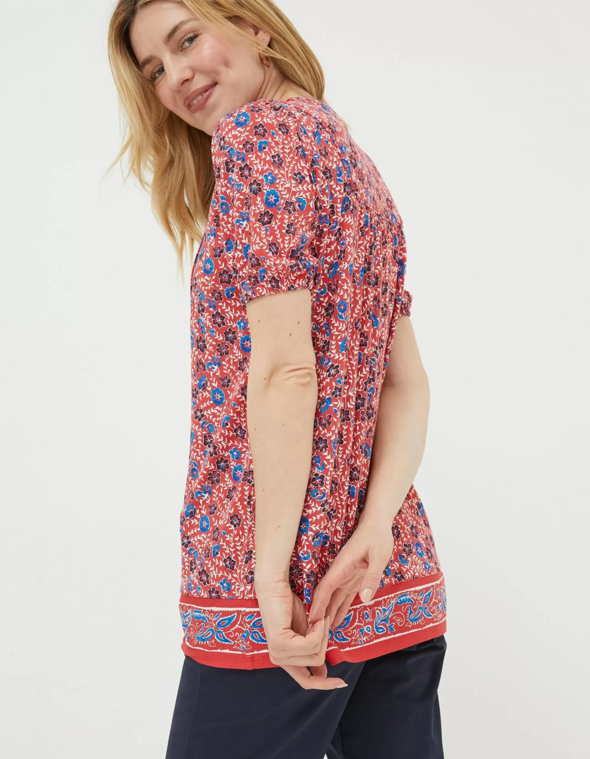 Lou Woodblock Meadow Tunic Top