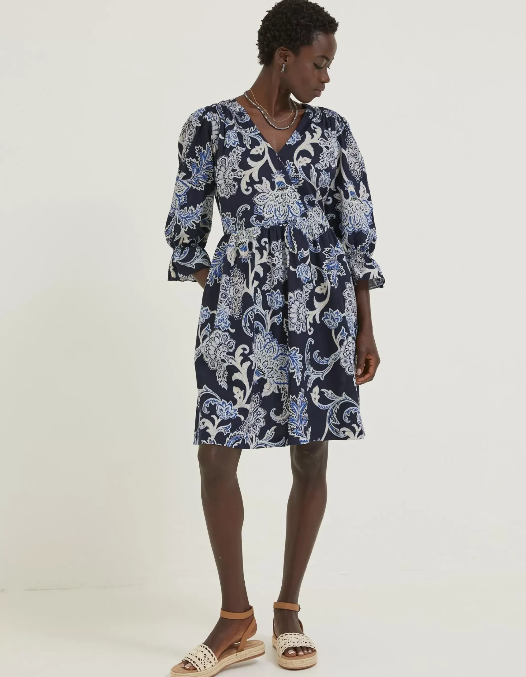 Maddox Palace Floral Print Wrap Dress