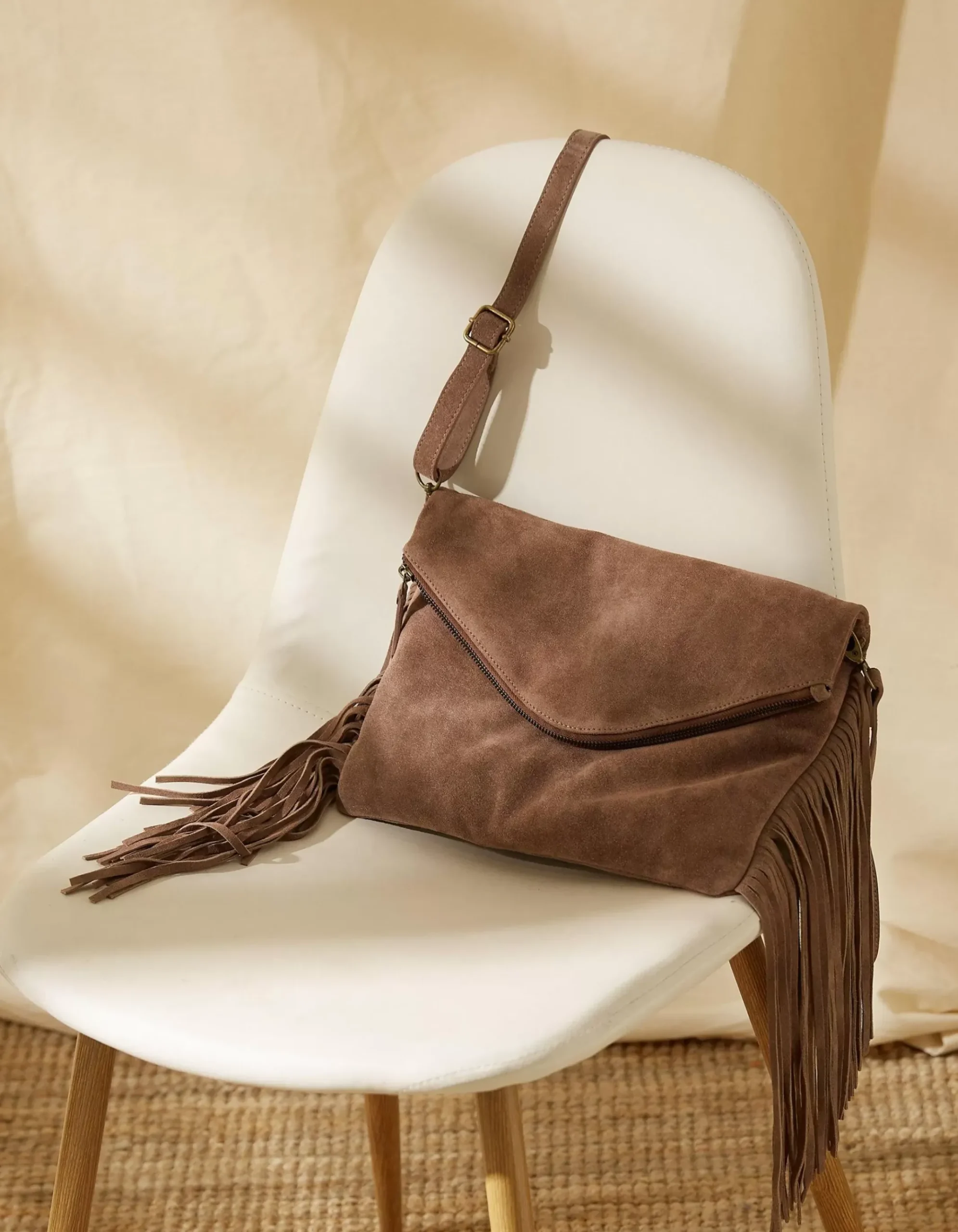 Maelie Tassel Suede Crossbody Bag
