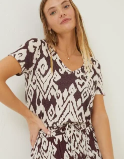Maggie Bold Ikat Linen T-Shirt