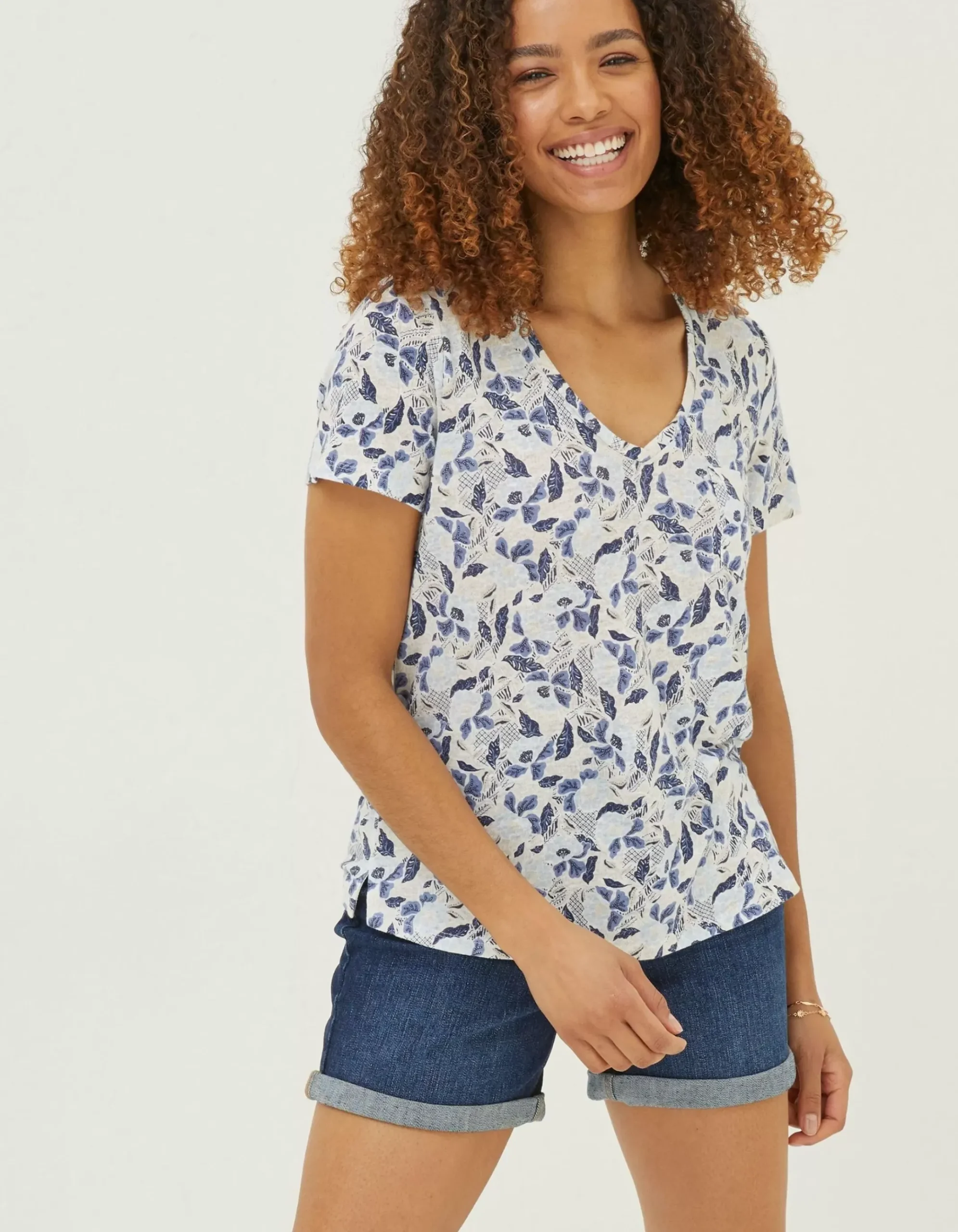 Maggie Flower Linen T-Shirt
