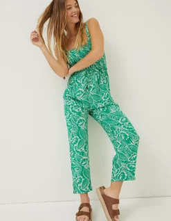 Natalie Tropical Leaf Jumpsuit