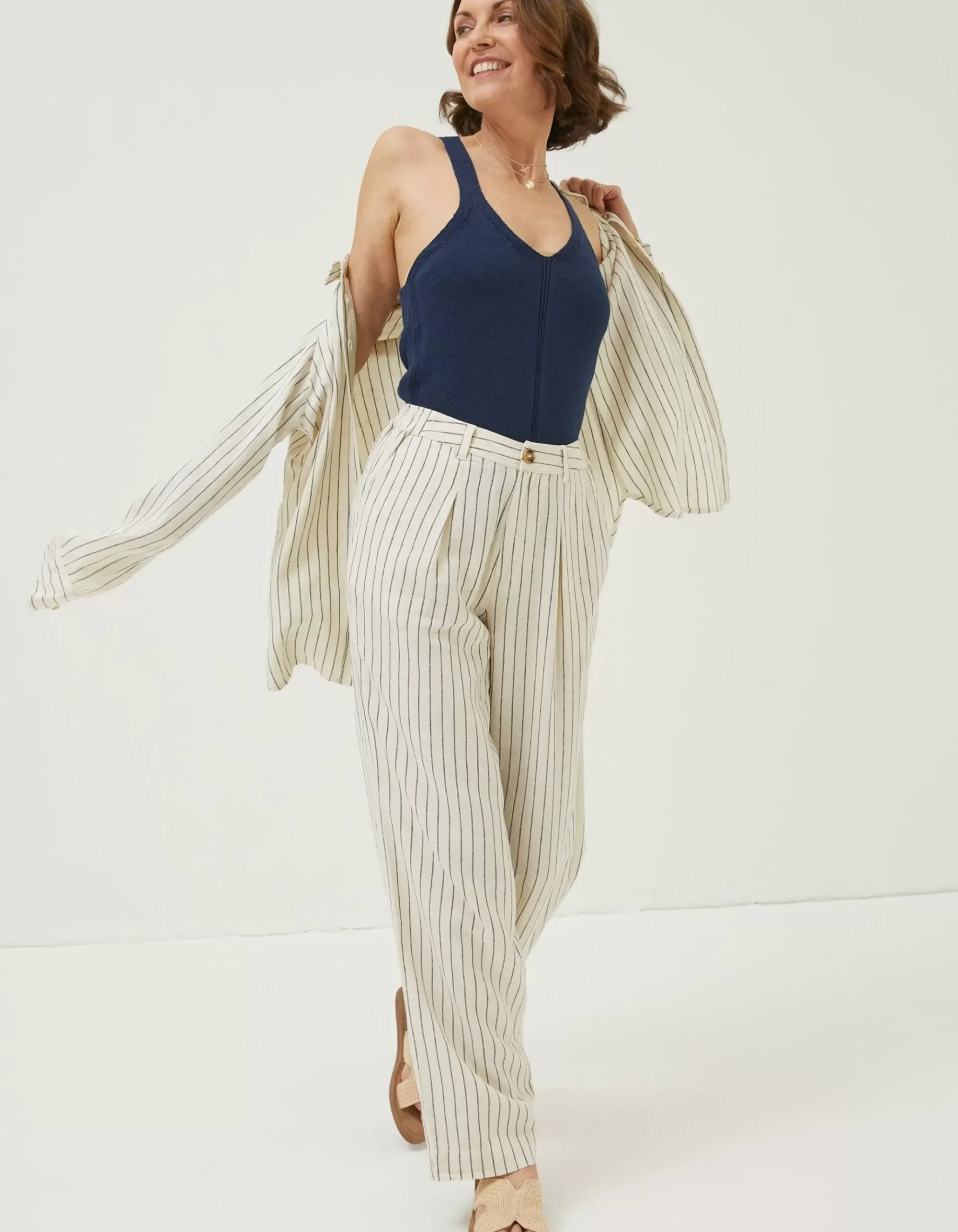 Olivia Stripe Linen Blend Shirt