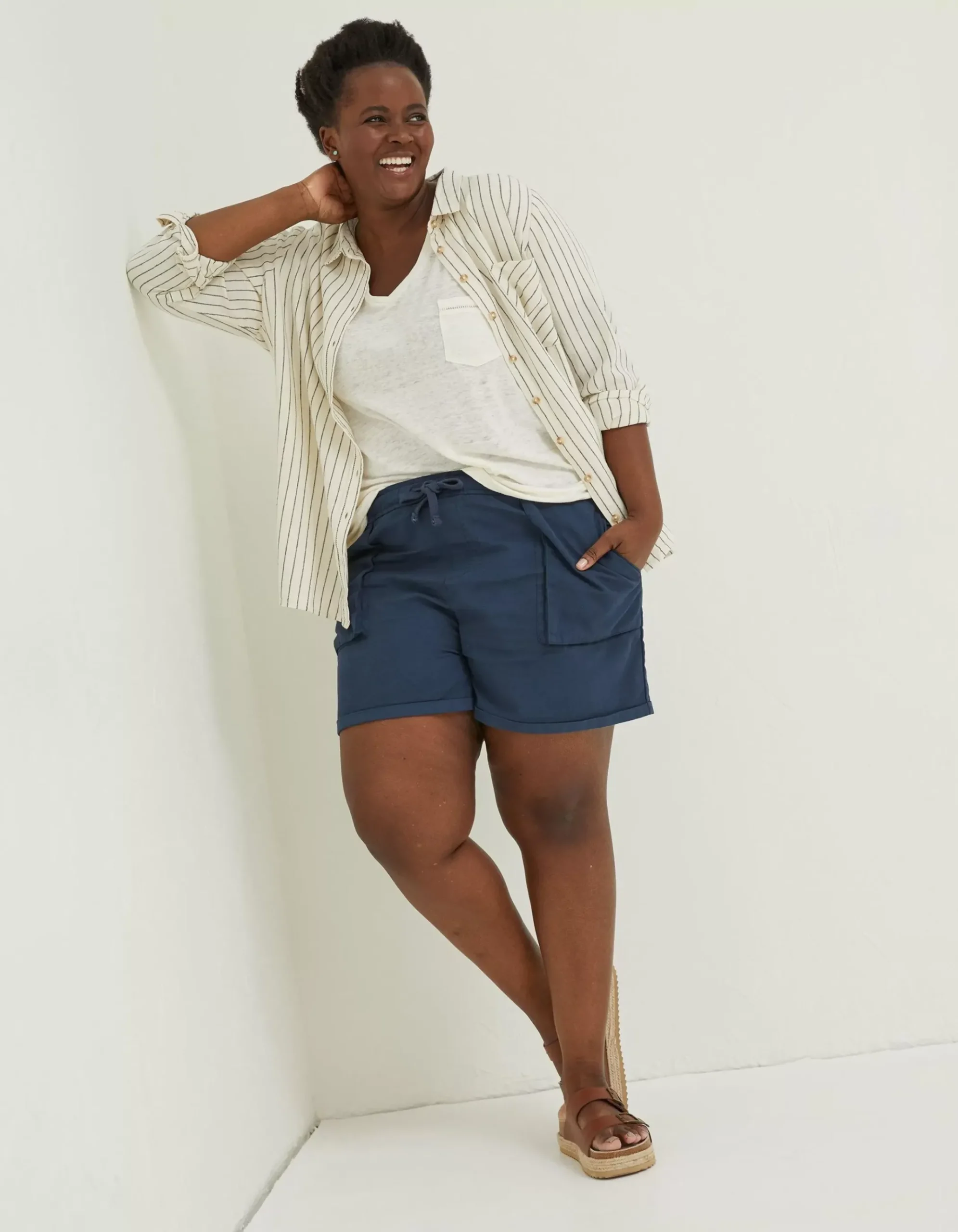 Olivia Stripe Linen Blend Shirt