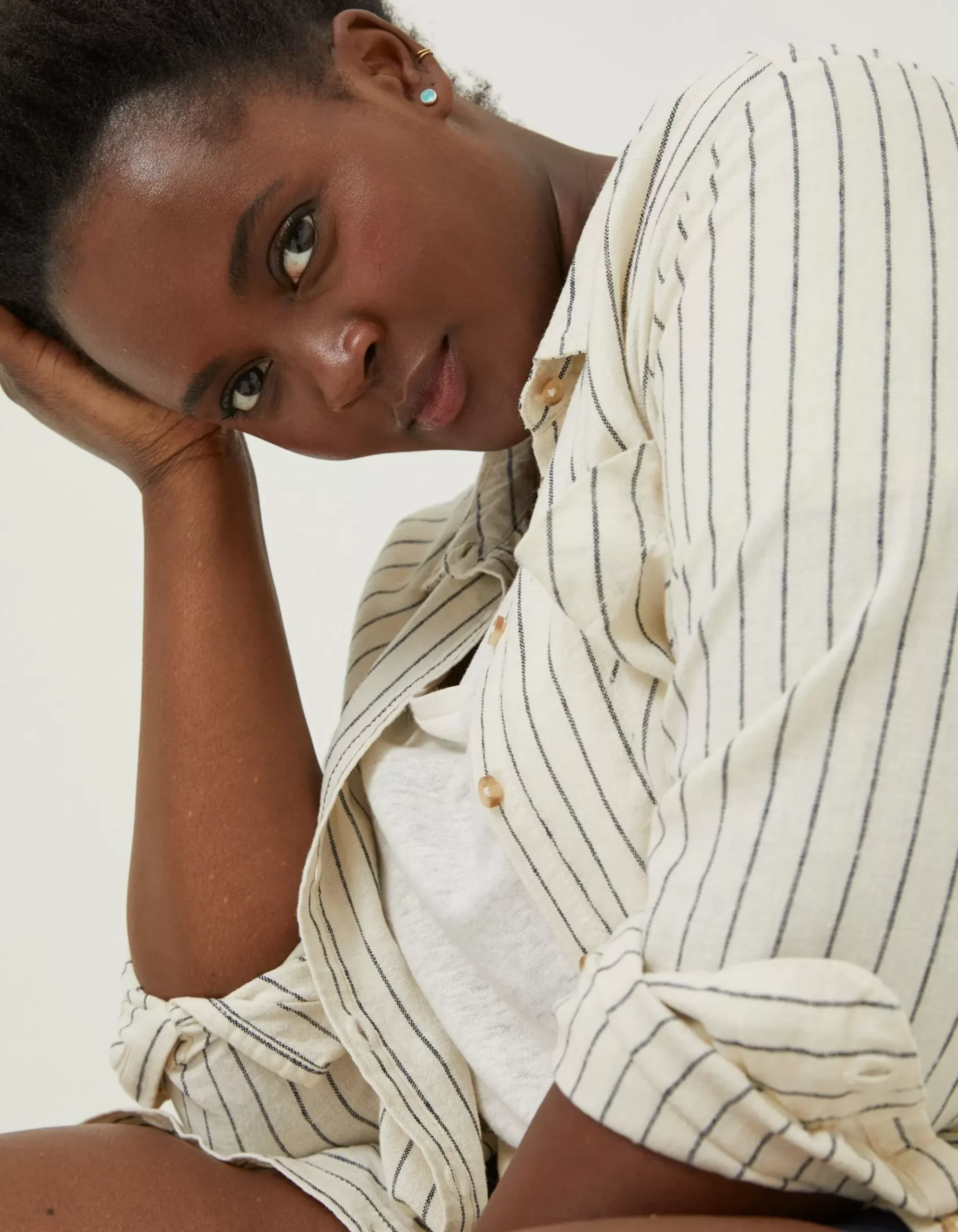 Olivia Stripe Linen Blend Shirt