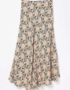Pat Damask Floral Midi Skirt