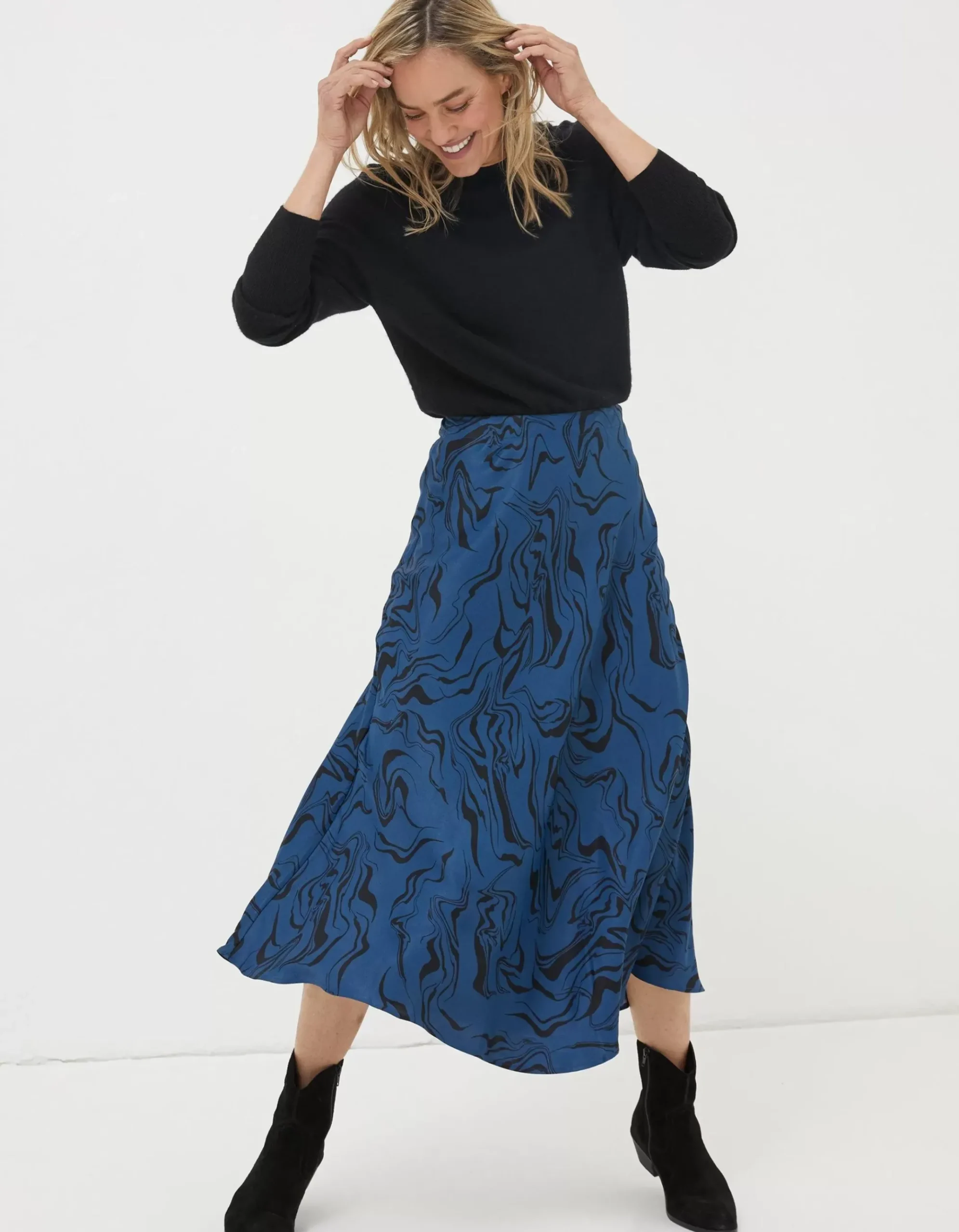 Pat Marble Midi Skirt