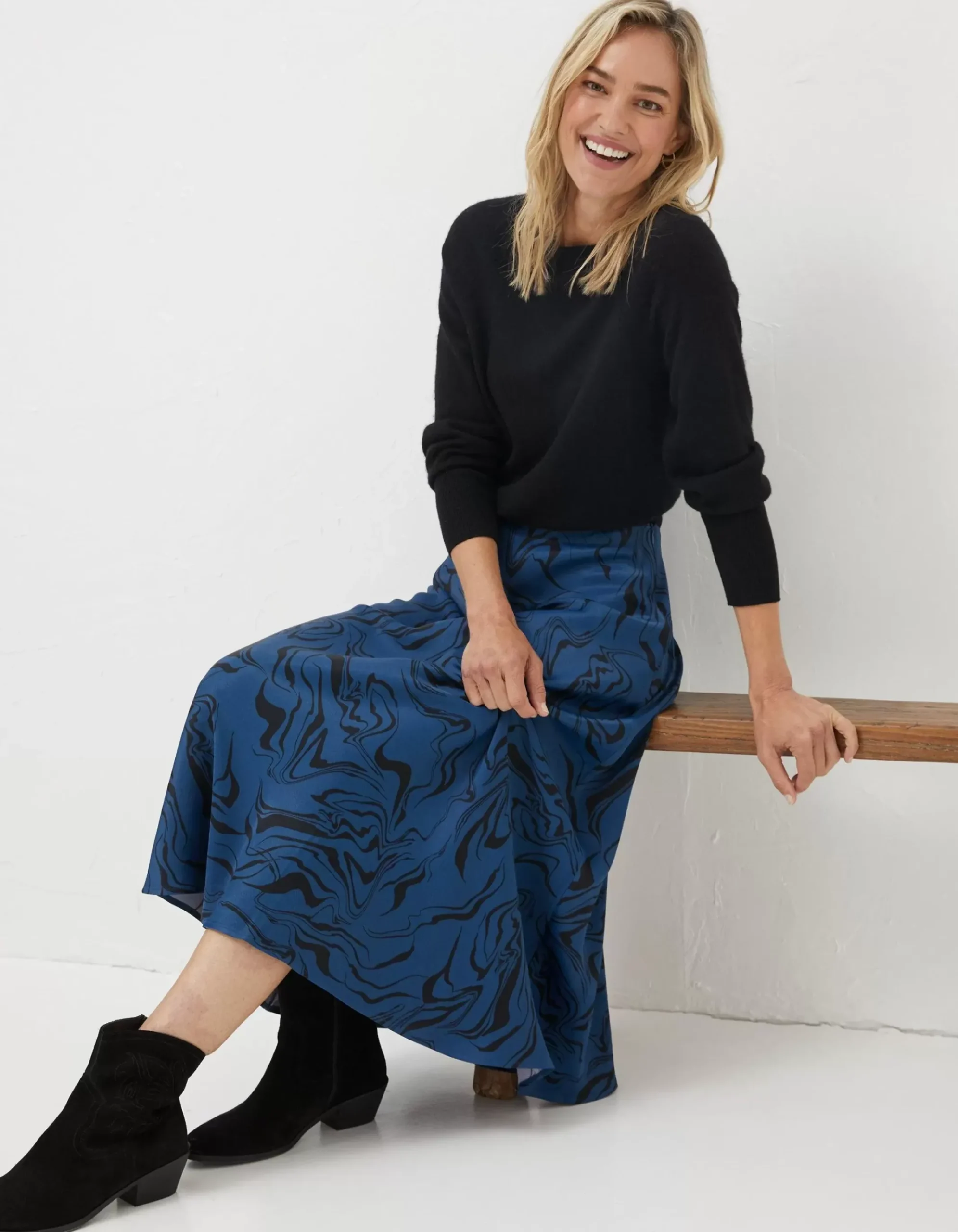Pat Marble Midi Skirt