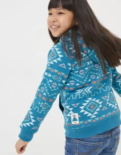 Pattern Zip Sweat Hoodie