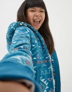 Pattern Zip Sweat Hoodie