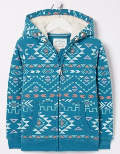 Pattern Zip Sweat Hoodie