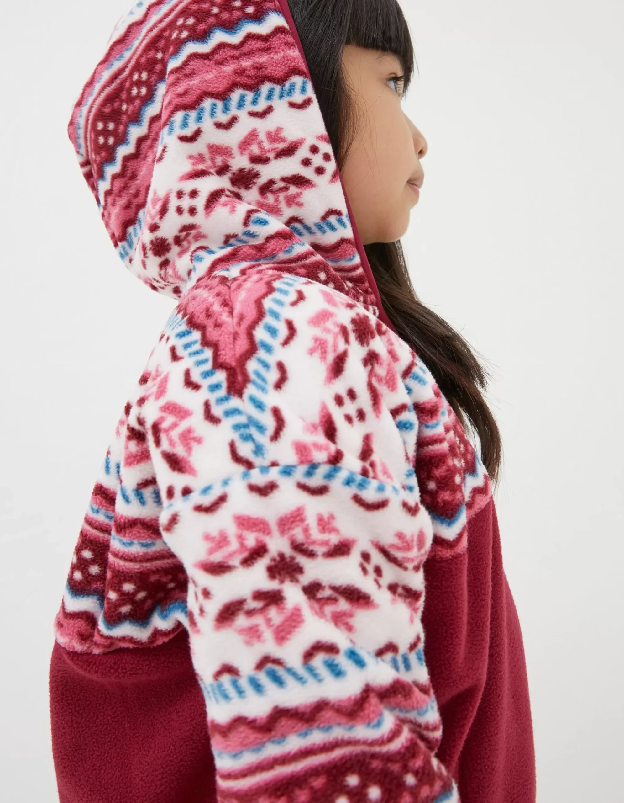 Patterned Microfleece Hoodie