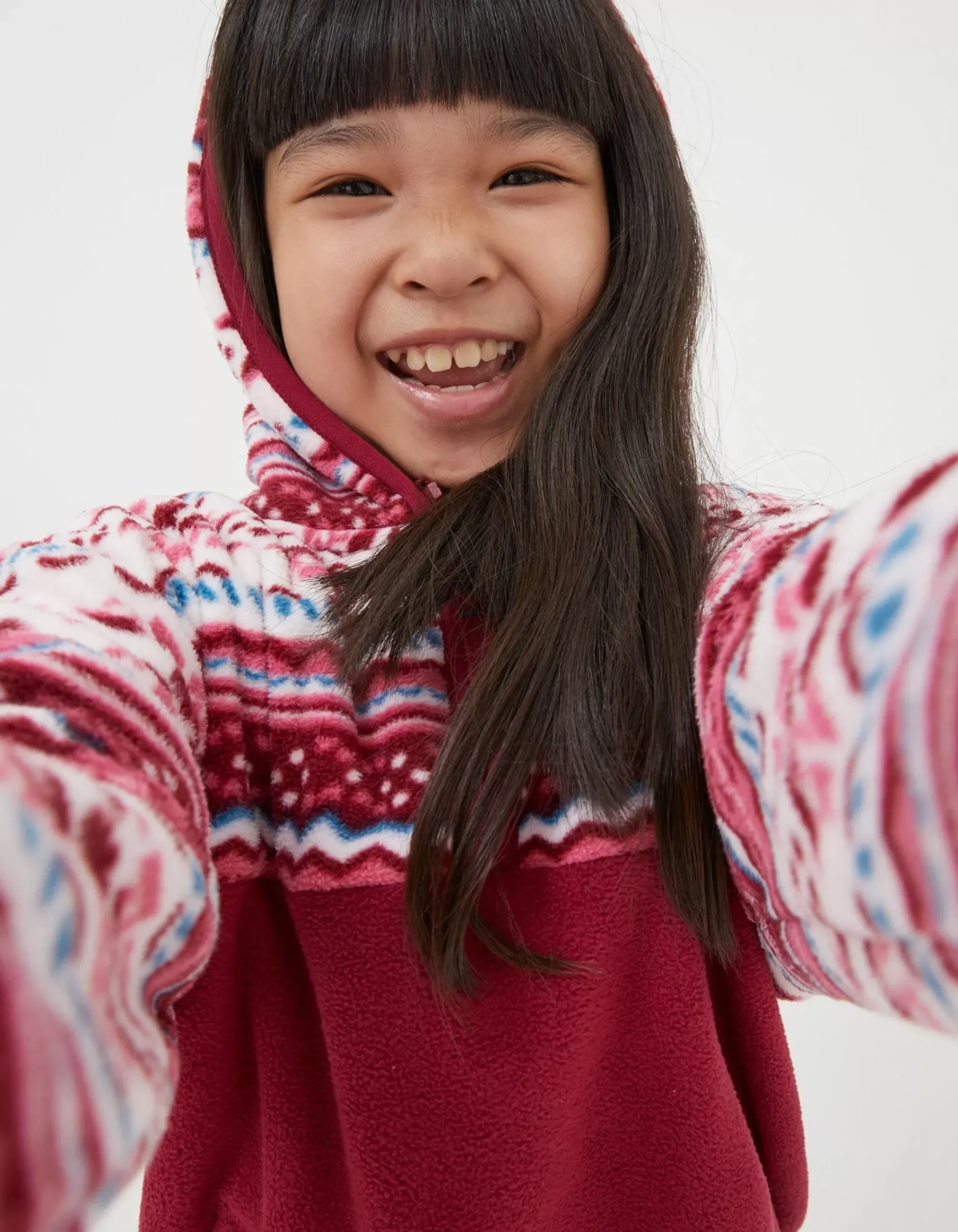Patterned Microfleece Hoodie