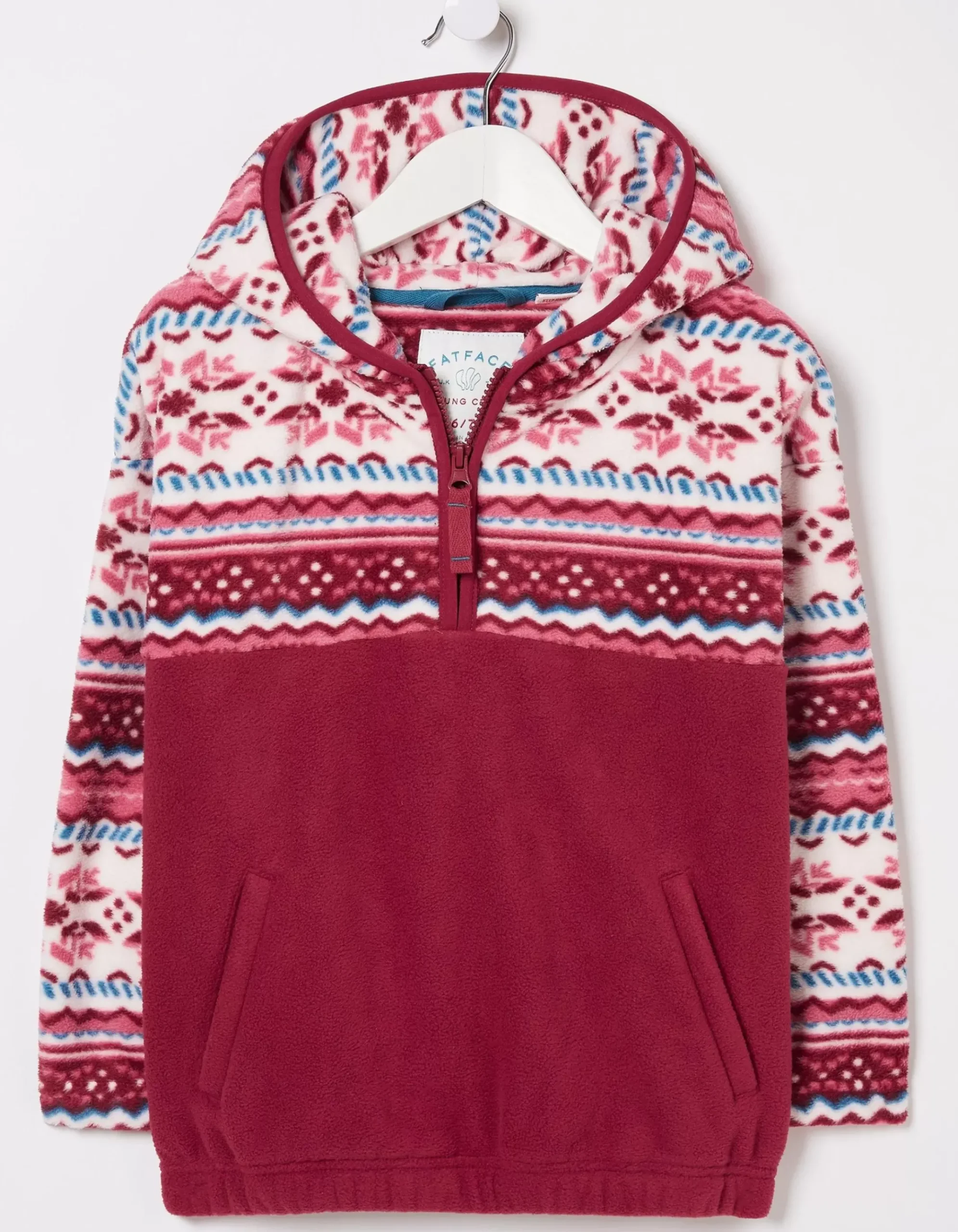 Patterned Microfleece Hoodie