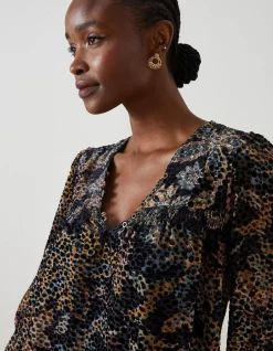 Poplar Floral Devore Dress
