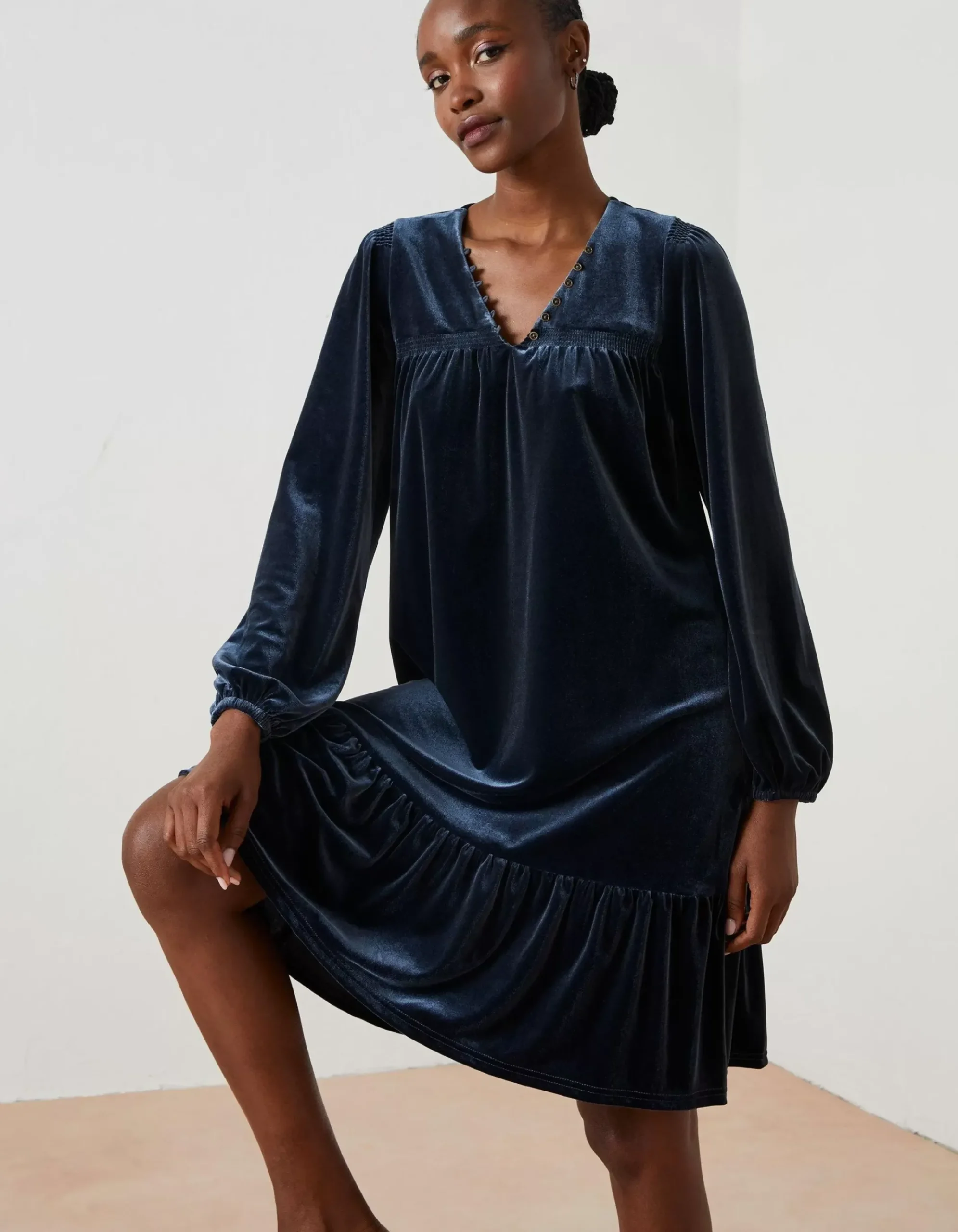 Poplar Velvet Swing Dress