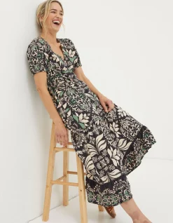 Priya Mosaic Leaf Midi Dress