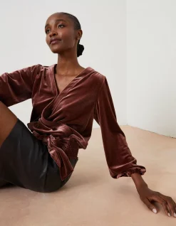 Reese Velvet Wrap Top