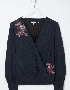 Remi Embroidered Dotted Floral Top