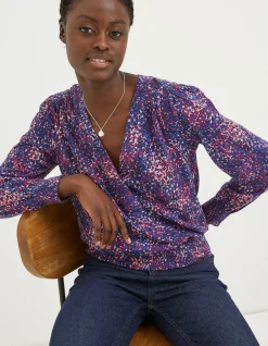 Remi Layered Spot Wrap Top