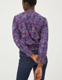 Remi Layered Spot Wrap Top