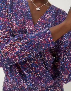 Remi Layered Spot Wrap Top