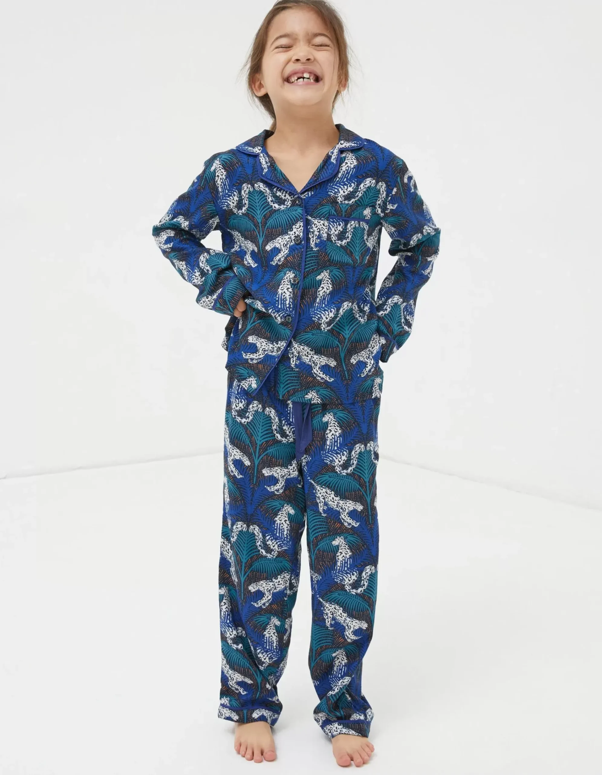 Sadie Snow Leopard Woven Pyjama Set