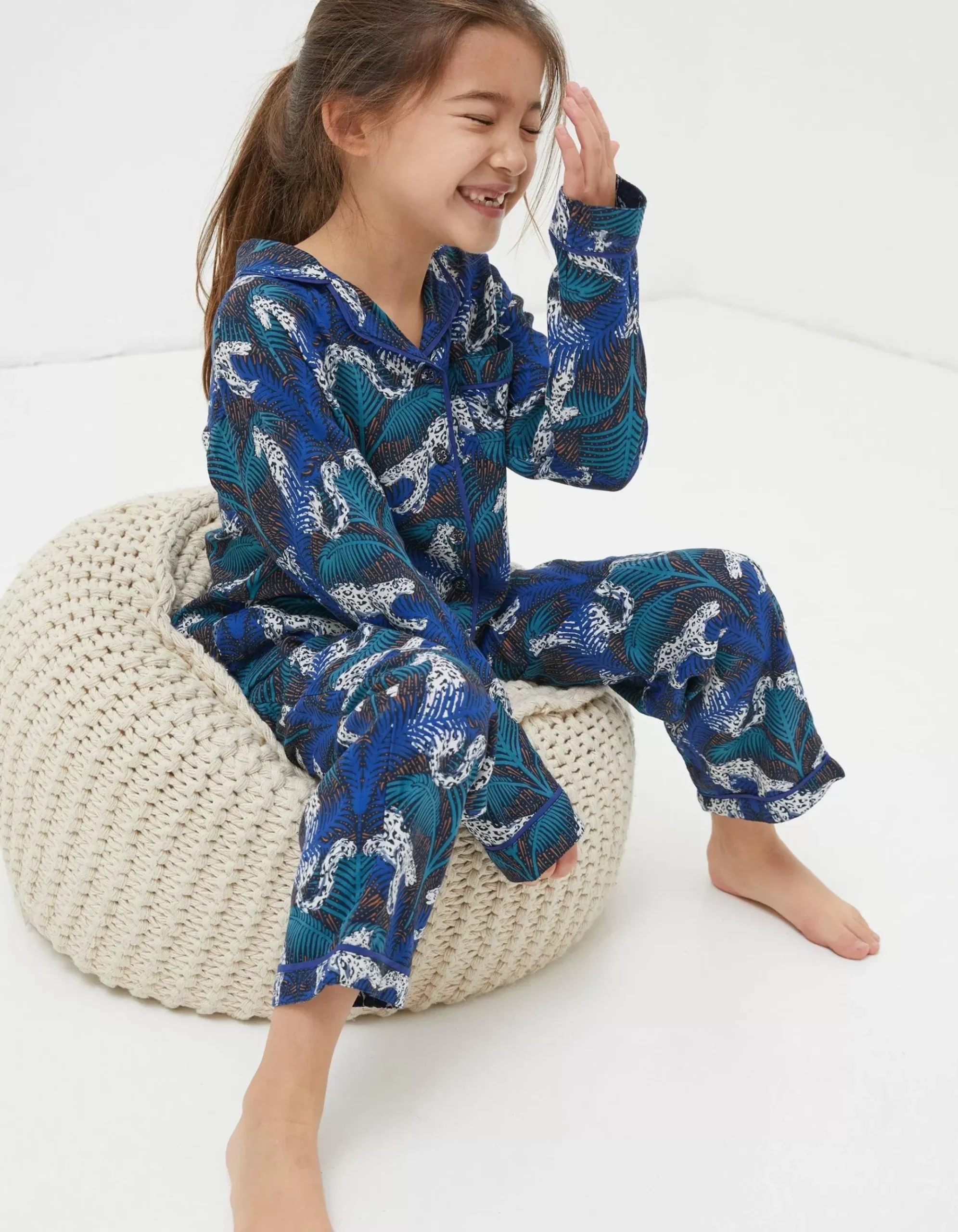 Sadie Snow Leopard Woven Pyjama Set