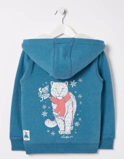 Sadie Snow Leopard Zip Hoodie
