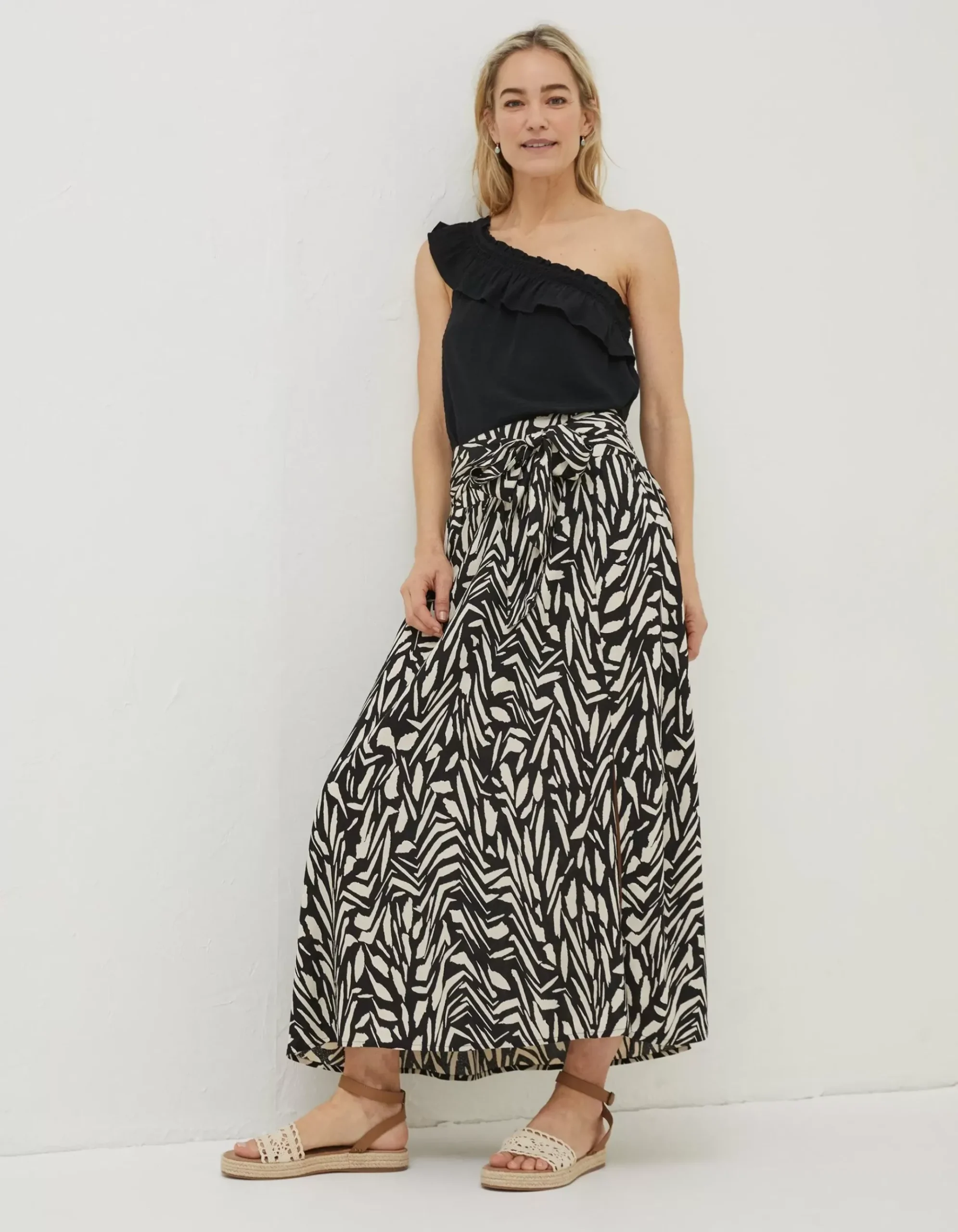 Sasha Paintstroke Midi Skirt