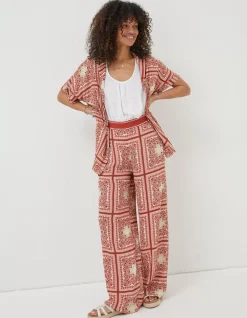 Scarf Print Palazzo Trousers