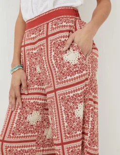 Scarf Print Palazzo Trousers