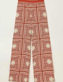 Scarf Print Palazzo Trousers