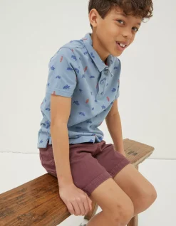 Sea Creatures Printed Polo Top