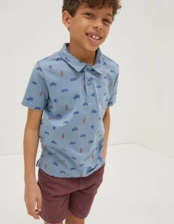 Sea Creatures Printed Polo Top