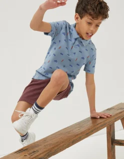 Sea Creatures Printed Polo Top