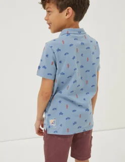 Sea Creatures Printed Polo Top