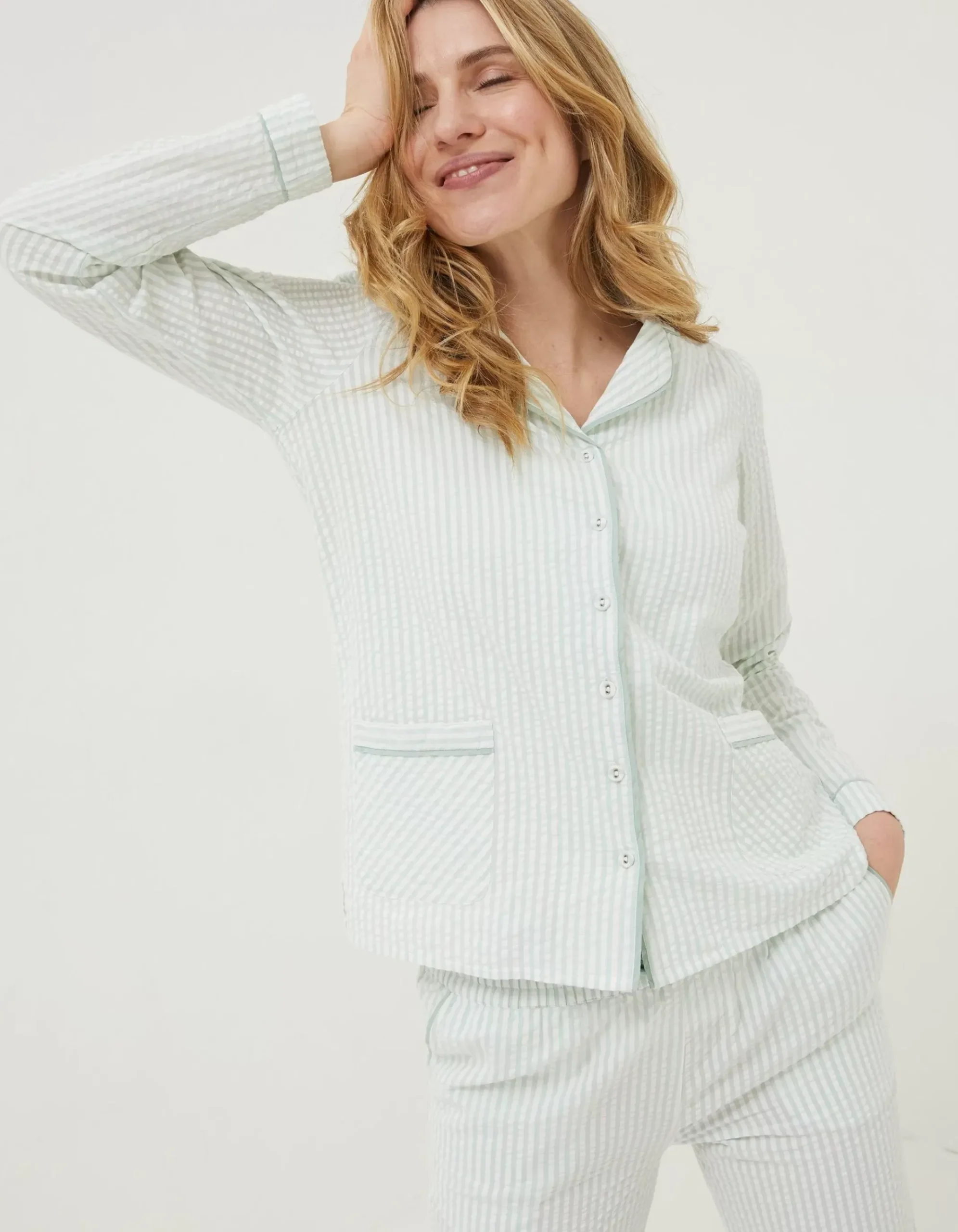 Seersucker Stripe Pj Shirt